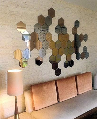 Naveed Arts - Acrylic Hexagon Wall Decor - 20 Silver & 20 Golden Mirror JB042SG40 Factory Outlet