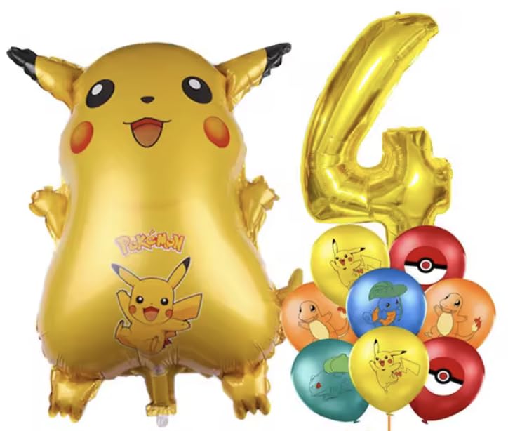 Pokémon Number/Numerical Balloons | 15+ Years | Pikachu | Four