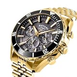 Rotary Męski zegarek Apex 100 chronograf 100 m wodoodporny pozłacany bransoleta ze stali nierdzewnej