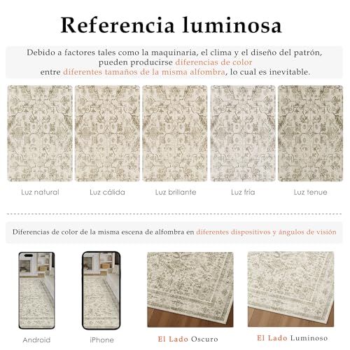 Miniatura 2 de Purecozy Vintage Alfombra Pasillo 60x240cm Beige Cocina Lavables En Lavadora Antideslizante Alfombras Habitacion Pie De Cama Dormitorio Comedor Larga Carpet Pelo Corto Rug