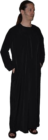 Mens Moroccan Thobe Islamic Dishdasha Daffah Abaya Robe Caftan Jalabiya Modest Middle East Wear, Sizes SXL