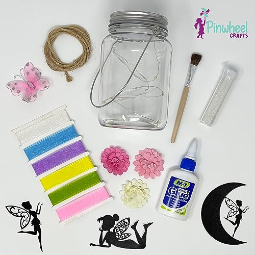 Pinwheel Crafts Holobrite Fairy Lantern Toy for Kids Age 6-8 8-12+ Years - Make Your Own Night Light - Fairy Jar Gift for Girls with Led Light - Arts and Crafts Kit for Kids - Thumbnail 2