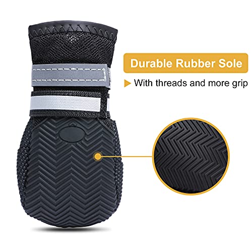 Dimicoo Botas para cães de malha respirável antiderrapante sola de borracha macia para cães médios e