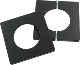 Wall Split Flange 51mm Diameter Hole Wall-mounted Water Pipe Cover, ABS Plastics Square Shaped Escutcheon Plates(Black)