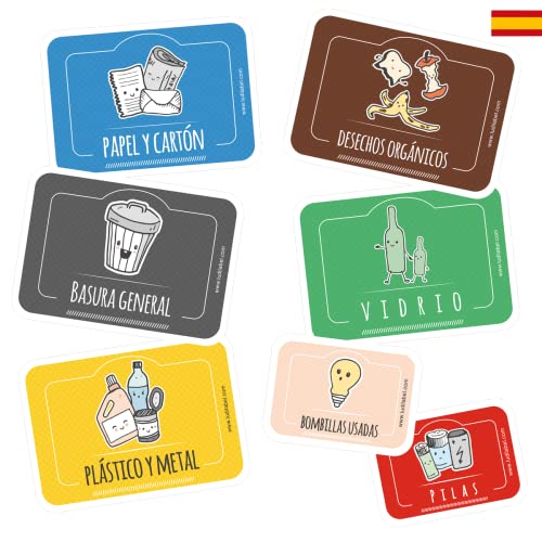 7 Pegatinas para el Reciclaje - España