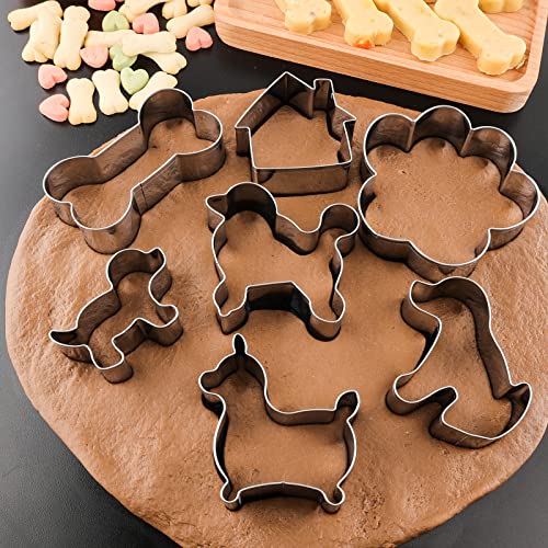 Dog Treats Cutters Set 11 Pieces,5 Dog Bone 3 Footprint 2 Dogs 1House Dog Cookie Cutter Sets Different Sizes Mini Small Medium Big Cut Out For Homemade Treats And Baking #TOP4