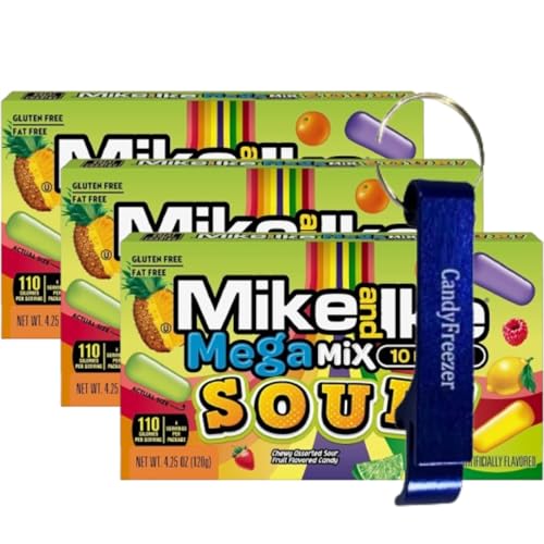 Mike and Ike Dulces Chewy 3 Pack con Llavero miniatura 1