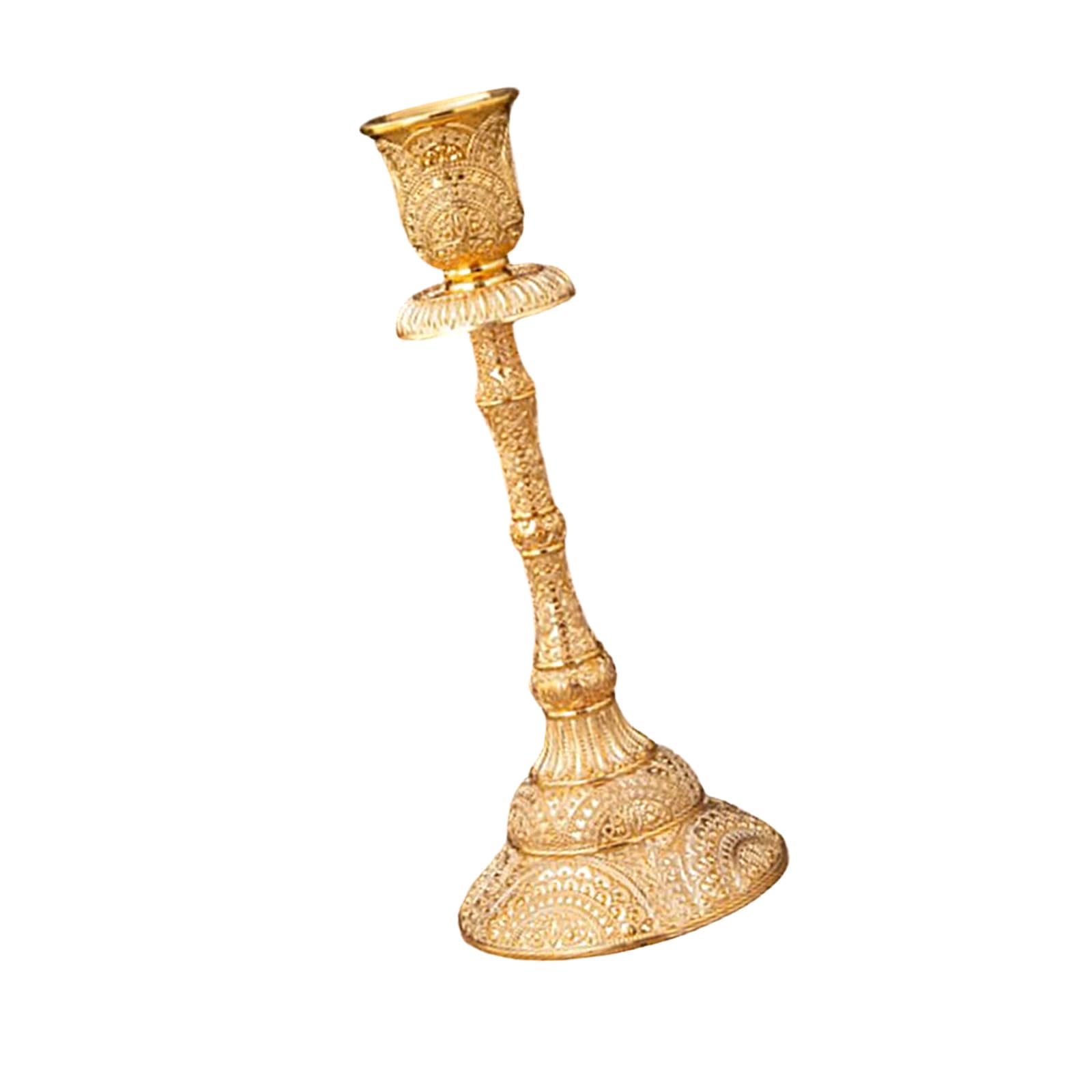 Decorative Antique Engraved Taper Holders Metal Candlestick Candelabra for Living Room Table Centerpieces Decors Single Head Candlestick Holders
