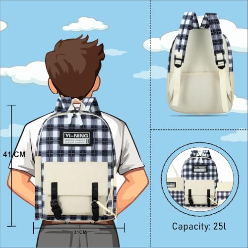 Image of Tinytot 30 Litre Japanese Korean Style School Bag Water-Resistant Laptop & Travel Backpack - Unisex Large 18 Inches Multipurpose Student Backpack for Boys & Girls, Men & Women