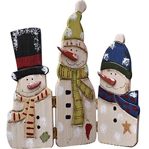 WHY Decor Christmas Snowman Sign Decorations Wooden Table Top Christmas