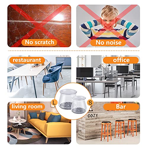32 Pcs Chair Leg Protectors For Hardwood Floors, Silicone Felt Furniture Leg Cover Pad For Protecting Floors From Scratches And Noise, Smooth Moving For Chair Feet #TOP5