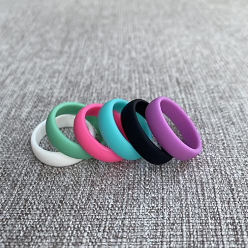 Personalized Best Friend Rings for 2 5mm Silicone Rubber Comfort Fit Domed Promise Egagement Rings Wedding Band,BFF Friendship Bridesmaid Rings for Women,Size 4-92