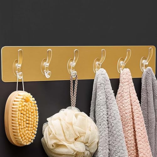 Image of 1 Piece Self Adhesive Wall Hooks for Kitchen Organizer No Drilling Stainless Steel Hooks Heavy Duty Waterproof Hooks for Home Bathroom Bedroom Keys Bags Towels Strong Wall Hanger (1 PCS)