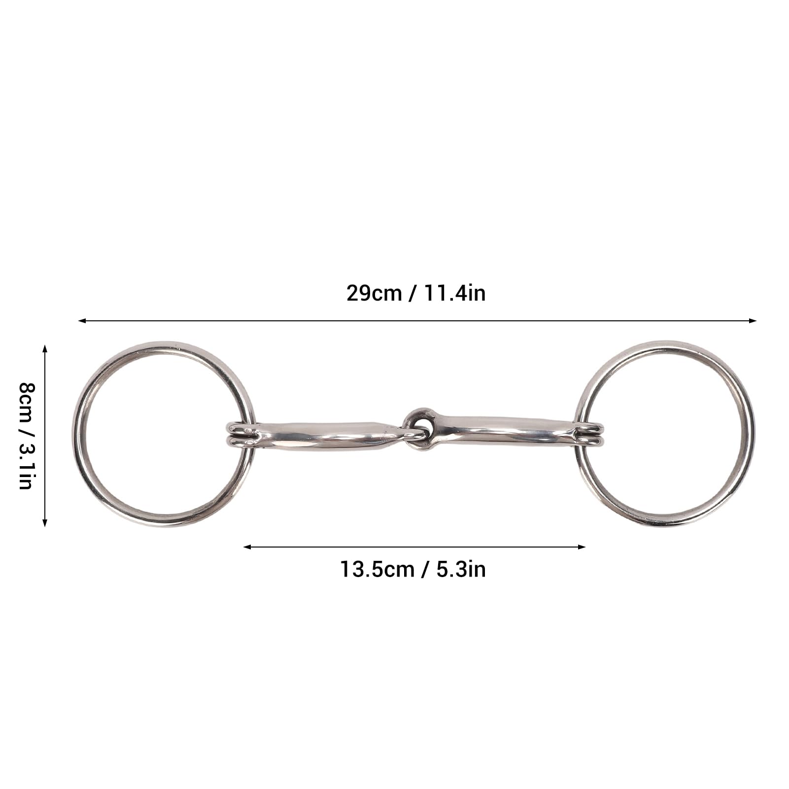 Qcwwy Pferdemaulgebiss, Edelstahl-D-Ring-Trense, Ideal für Training und Reiten, Sichere Kontrolle, Effektive Beißprävention, Western-Trainings-Reitwerkzeug