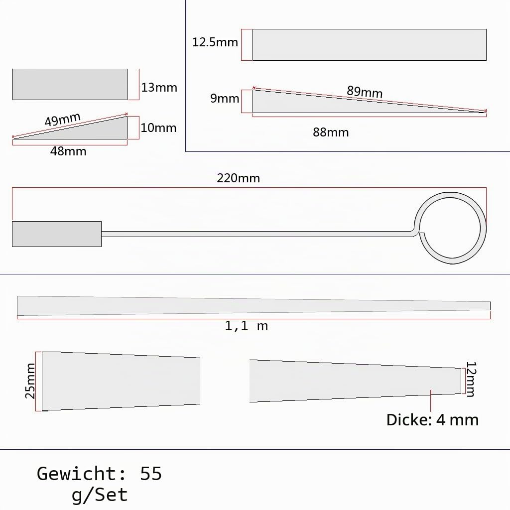 Alnicov 6-teiliges Klavier-Stimmdämpfer-Set, Stimmhammer-Hebel, Stimmkopf- und Stummschaltungs-Set, Klavier-Stimmwerkzeug