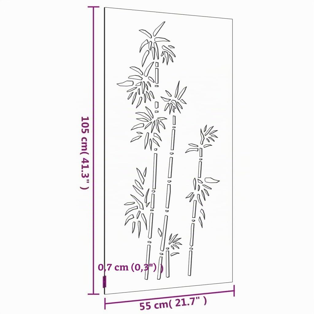 vidaXL Garten-Wanddeko 105x55 cm Cortenstahl Bambus-Design