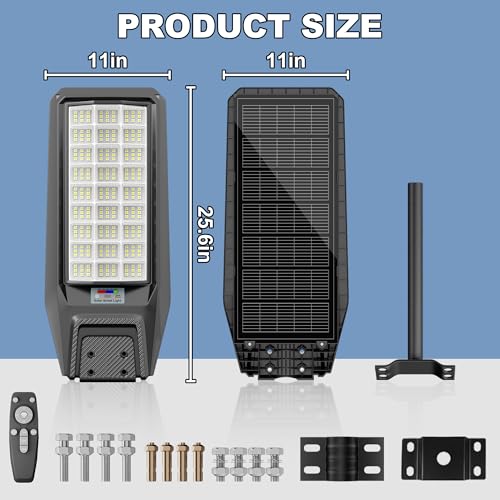9500W Solar Street Light Outdoor Waterproof, 250000LM Large Commercial Light Solar Powered Dusk to Dawn LED Security Flood Lights with Remote/Motion Sensor, IP67 for Parking Lot/Garden/Yard by Vzyhik - Image 8