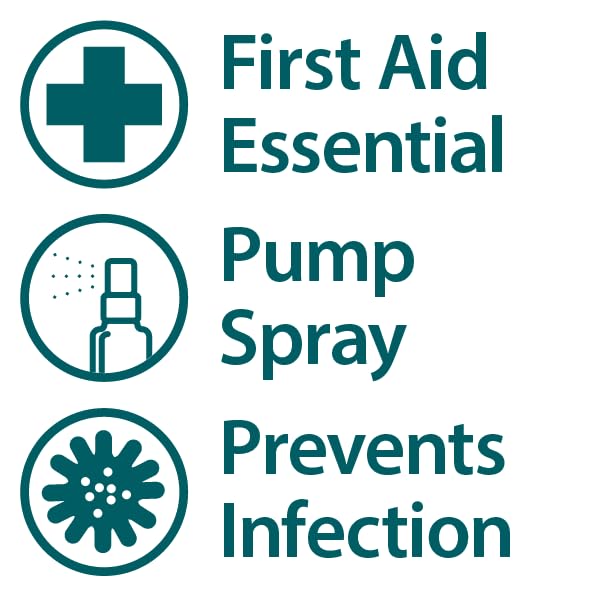 Globe (3 Pack) First Aid Antiseptic Spray, Wound Cleaner, Benzalkonium Chloride for Minor Cuts, Scrapes and Burns, 2-Ounce