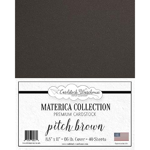 Cardstock Warehouse Materica Pitch Brown - 8.5 x 11" - 66 Lb. / 180 Gsm Matte Premium Cardstock Paper - 40 Sheets Cover