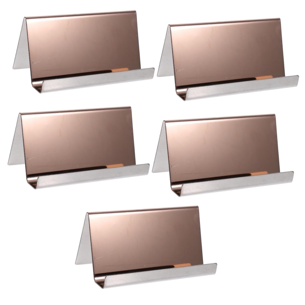 Housoutil 5 Pezzi Biglietti Visita Inossidabile con Design Elegante per Esposizione Biglietti Visita per Ufficio Organizza e Rendi Ordinato Lavoro