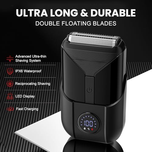 Image of Electric Foil Shavers for Men | Close 3-Speed Electric Razor, Bald Head Shavers, Face Shaving Beard Trimmer with LCD Display, Gifts for Men(Black)