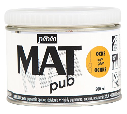 ペベオ(Pebeo) ウォールアート用水性アクリル絵具 マットピュブ 500ml イエローオーカー18