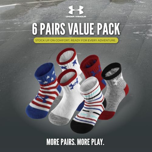Image of Under Armour boys Multi Pack Essential Quarter Sock