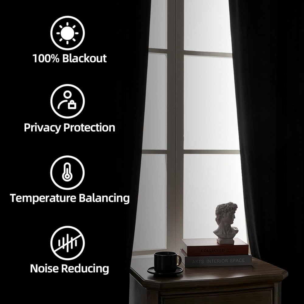 Tenda oscurante con isolamento termico, stile moderno, effetto lino, 280 x 245 cm, a risparmio energetico, protezione dal freddo, per soggiorno e camera da letto, elegante tenda per la privacy