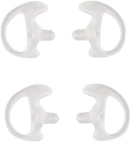 Vista 17 de Molde de oreja de radio de dos vías de repuesto de silicona suave para audífonos de tubo de bobina acústica (color negro, 5 pares pequeños)