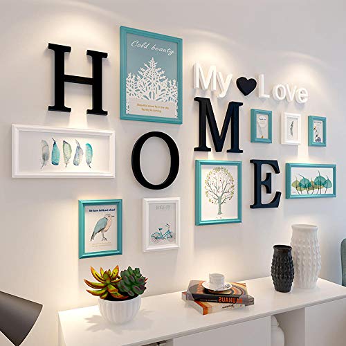 LAOLIU Marco de Fotos de Madera Maciza Etiqueta de la Pared Golpe Libre 7 Pulgadas 10 Pulgadas Marco Creativo Creativo Boda Foto-A Set_2222- BAI Qing