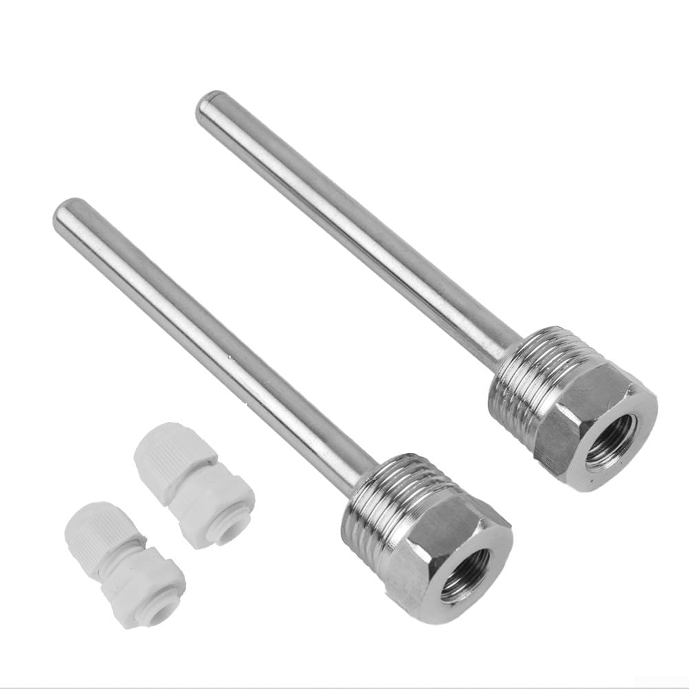 2 Pozzetti Termometrici Con Filettatura G 1/2", Tasca A Vite - 3