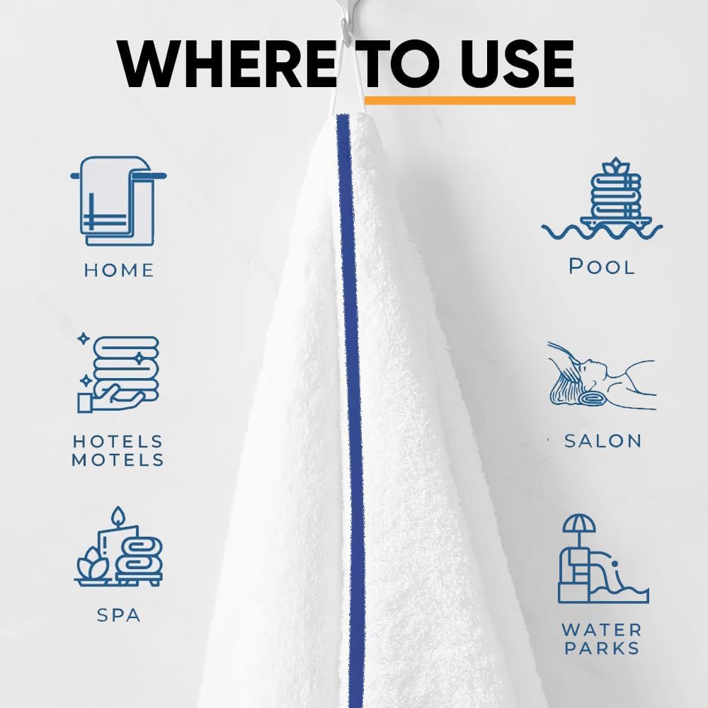 Amazon.com: Blue Center Stripe 120 Bulk Towels (22x44