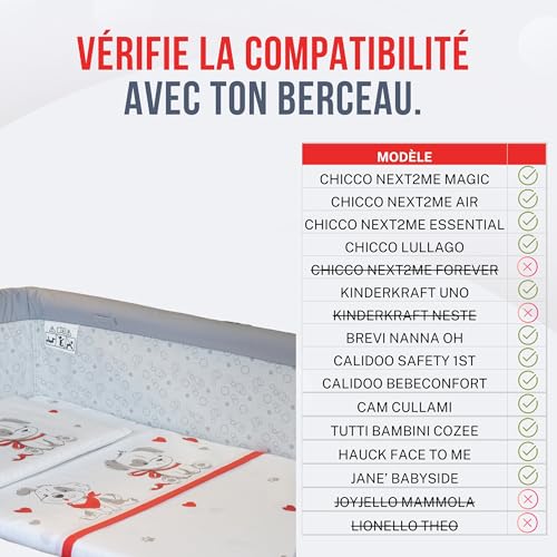 Drap housse cododo 50x83 cm Goysila avec protège-matelas pour lit bébé Chicco Next2Me - 4