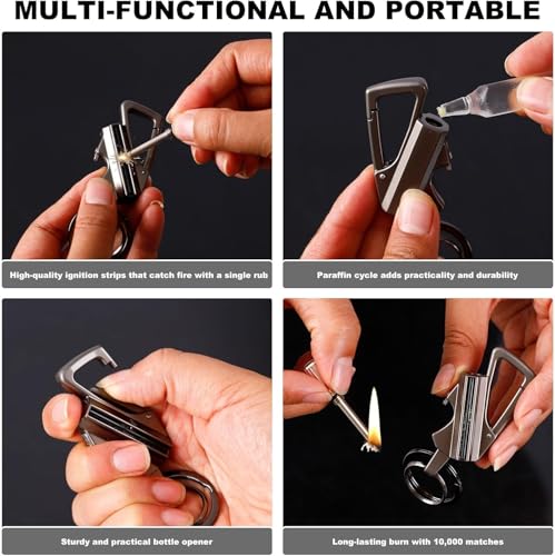 3 Permanent Match Infinity Lighter, 3-in-1 Keychain Bottle Opener Igniter, Reusable Unlimited Lighter, Waterproof Matches, Outdoor Survival Permanent Igniter by IJEUH - Image 3