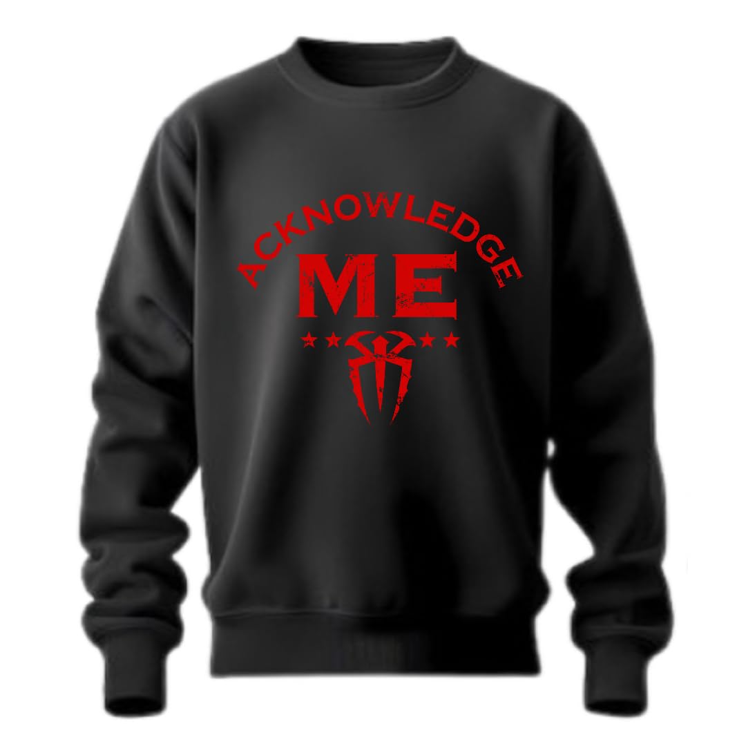 Unisex Wrestling Black Sweatshirt, Tribal Chief Graphic Print, Cotton Blend, Crew Neck, Long Sleeve, 320gsm-picture-37