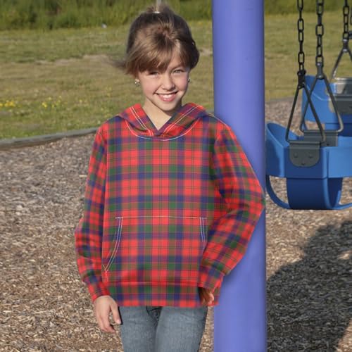 Tartan Plaid Youth Hoodie Sweatshirt4