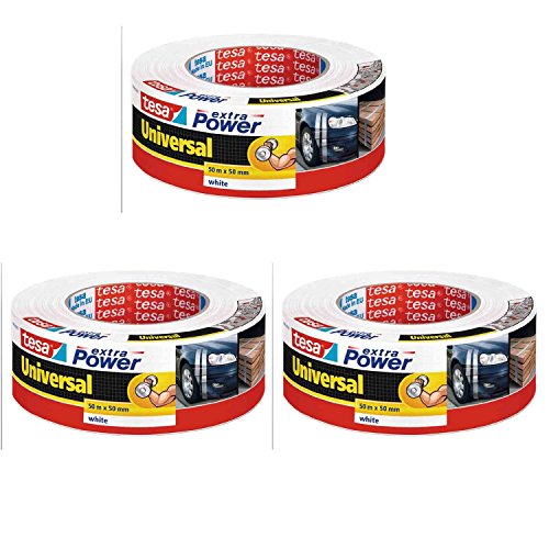 Preisvergleich Produktbild 3er Bundle tesa Reparaturband extra Power Universal, 50m x 50mm weiß