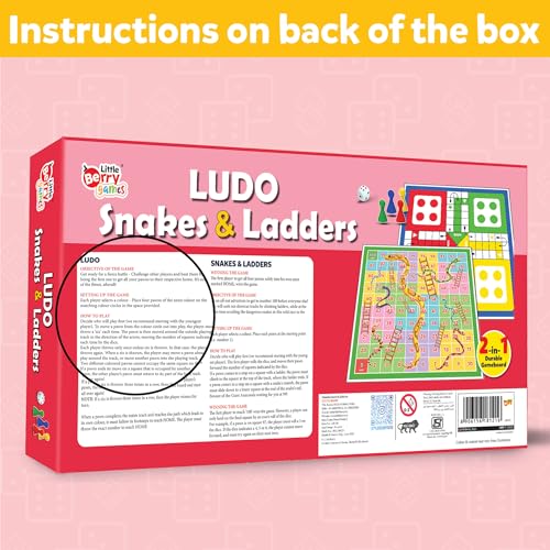 Image of Junior Ludo and Snakes & Ladders Board Game (Pack of 10) | 11 inchx11 inch Foldable Game Board with Dice | Birthday Return Gifts for Kids Ages 5 6 7 8 9 10 | 2 in 1 Gift Set