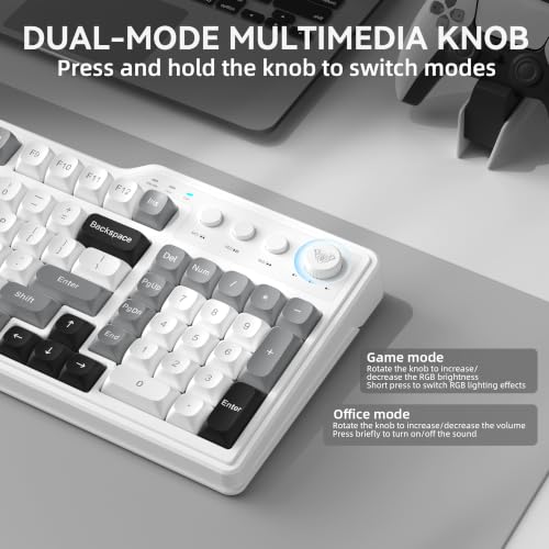 Image of Aula F3099 Wireless Gaming Computer Keyboard with Number Pad & Knob