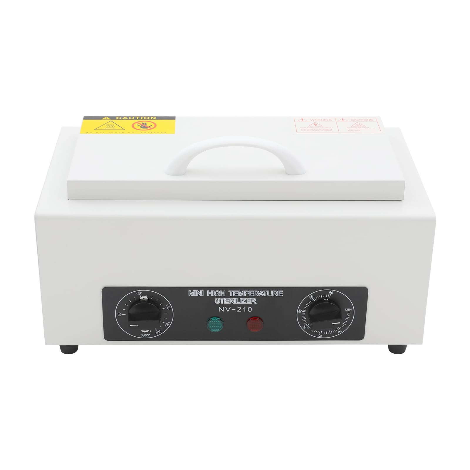 Sterilisator für Instrumente 2L, 300W Heißluftsterilisator mit 50–220°C Temperaturregelung, 0–60 Min Timer, Für Nagel-, Kosmetik- und Pflegewerkzeuge