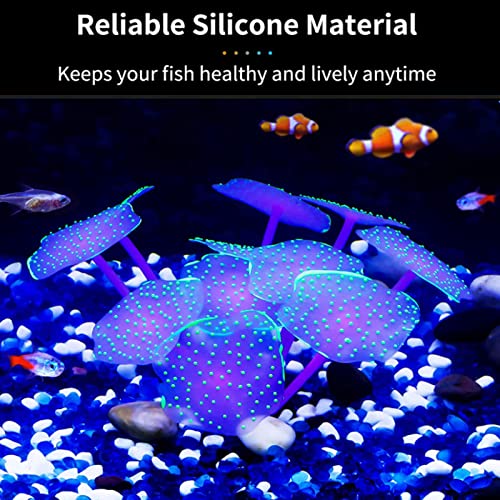 Image of Emily Pets Silicone Aquarium Fish Tank Decor Artificial Coral Silicon Plant for Underwater Decoration (Color: Green, Height: 8CM, Pack of 2)