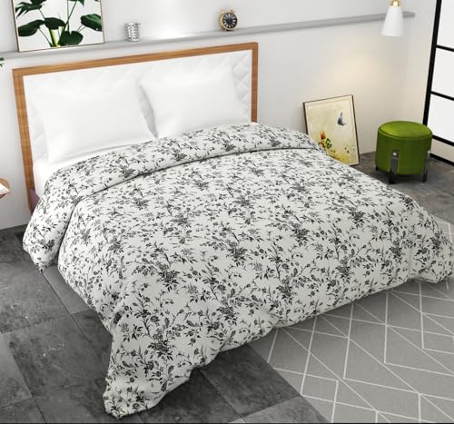 Image of 280 TC Luxurious Glace Cotton Duvet Cover /Comforter Cover /AC Quilt Cover King Size /Dohar /90 X100 Inches - (Black White)