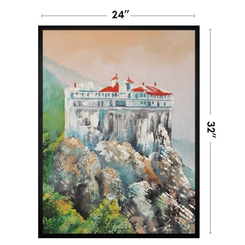 Image of Americanflat 24x32 Poster Frame with Polished Plexiglass - Streamline Collection - Thin Border Picture Frame for Wall Display - Hanging Hardware Included - Black
