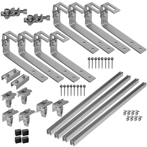 Avoltik Solar Halterung Bitumen-Dach I Set für 2 PV Module 30-45mm I Solarmodul Halterung für Bitumendächer I PV-Modul Halterung inkl Montageset I Solarmodulbefestigungsset I PV-Zubehör