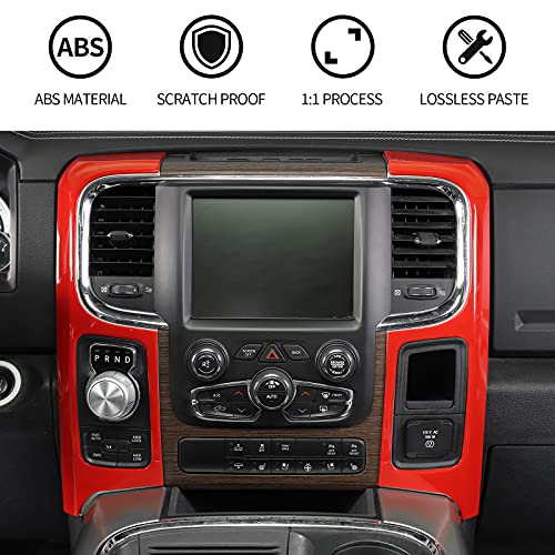 Rt-Tcz For Ram Center Console Dashboard Air Vents Outlets Trim Cover, Red Interior Accessories For Dodge Ram 2012-2017 #TOP2