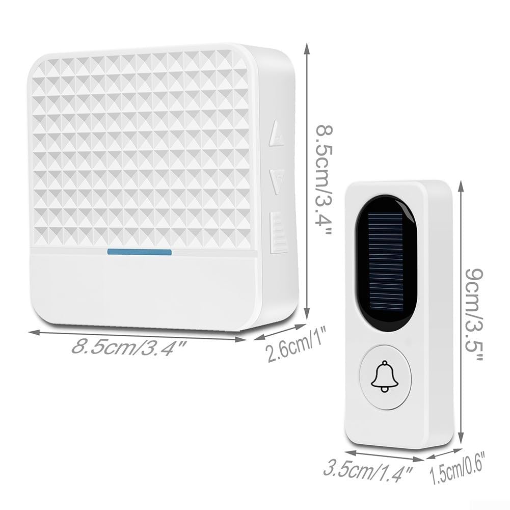 Timbre inteligente inalámbrico con energía solar, timbre inteligente inalámbrico, timbre de música de larga distancia para hogares grandes, timbre de video inteligente con vista en vivo, detección
