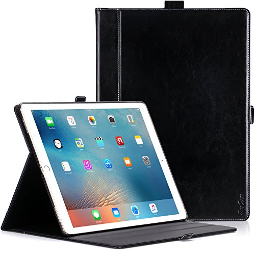 ProCase iPad Pro 12.9 2017 / 2015 Case - Premium Stand Case Folio Cover for Apple iPad Pro 12.9 Inch (1st Gen 2015) / iPad Pro 12.9" (2nd Gen 2017), with Apple Pencil Holder (Black)