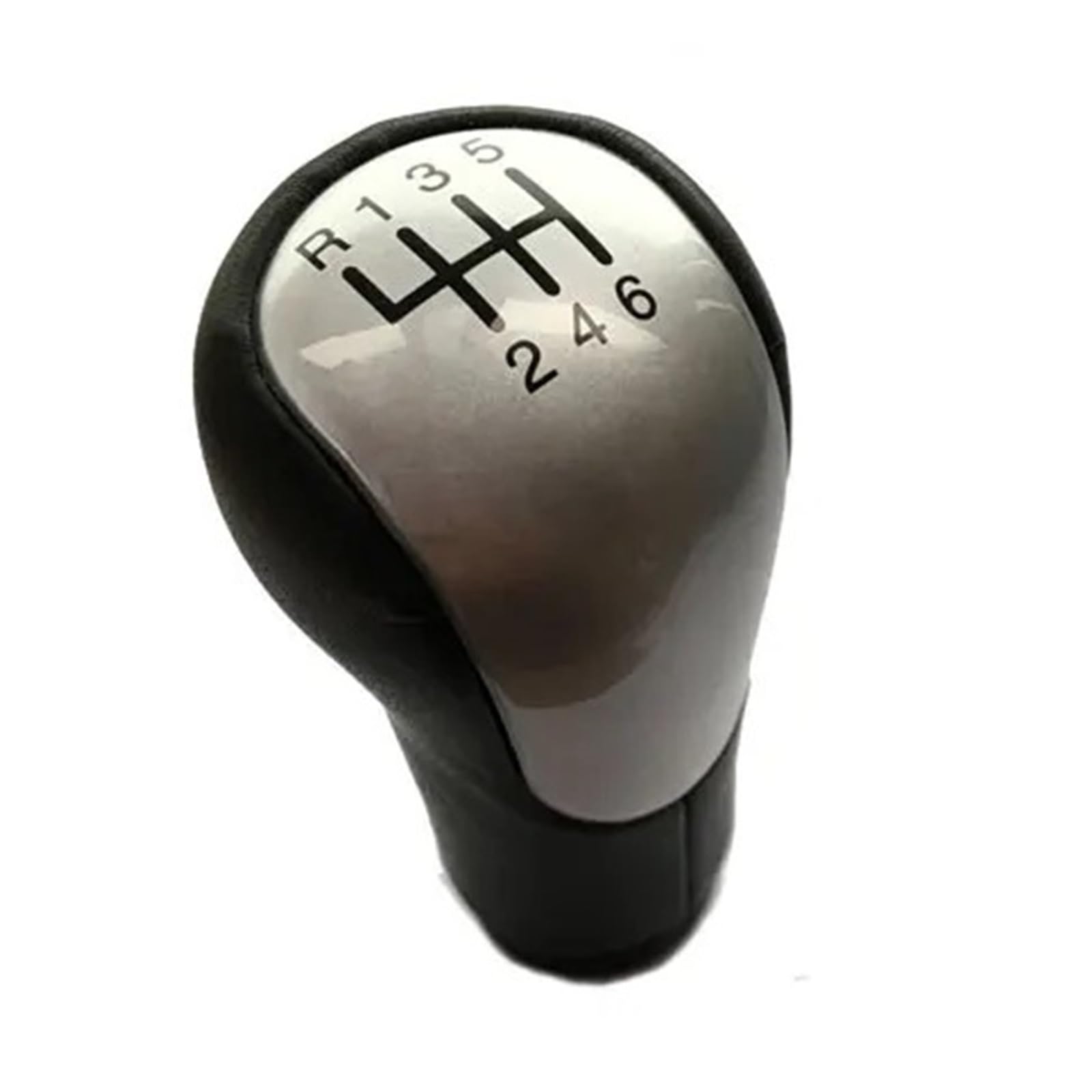 PYBYCEGNZK Car Interior Accessories for Fiesta MK6 2002-2008 MT 5 6 Speed Car Shift Gear Knob Handle Head(6speed Silver)