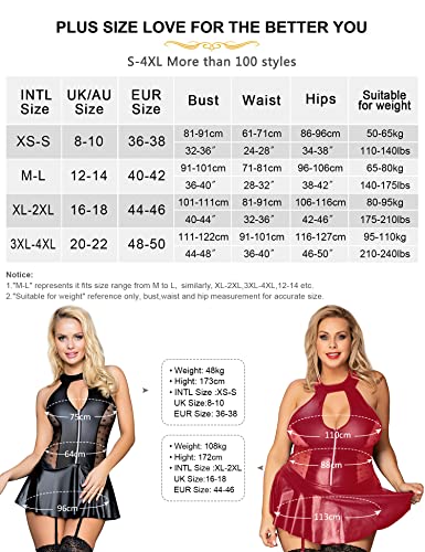 comeondear-Vestido-de-Cuero-Mujer-Sexy-Ajustado-Corto-Minivestido-de-Fiesta-Talla-Grande-Clubwear-Wetlook-Lenceria-Babydoll-Halter-sin-Tirantes-Vestidos-sin-Mangas