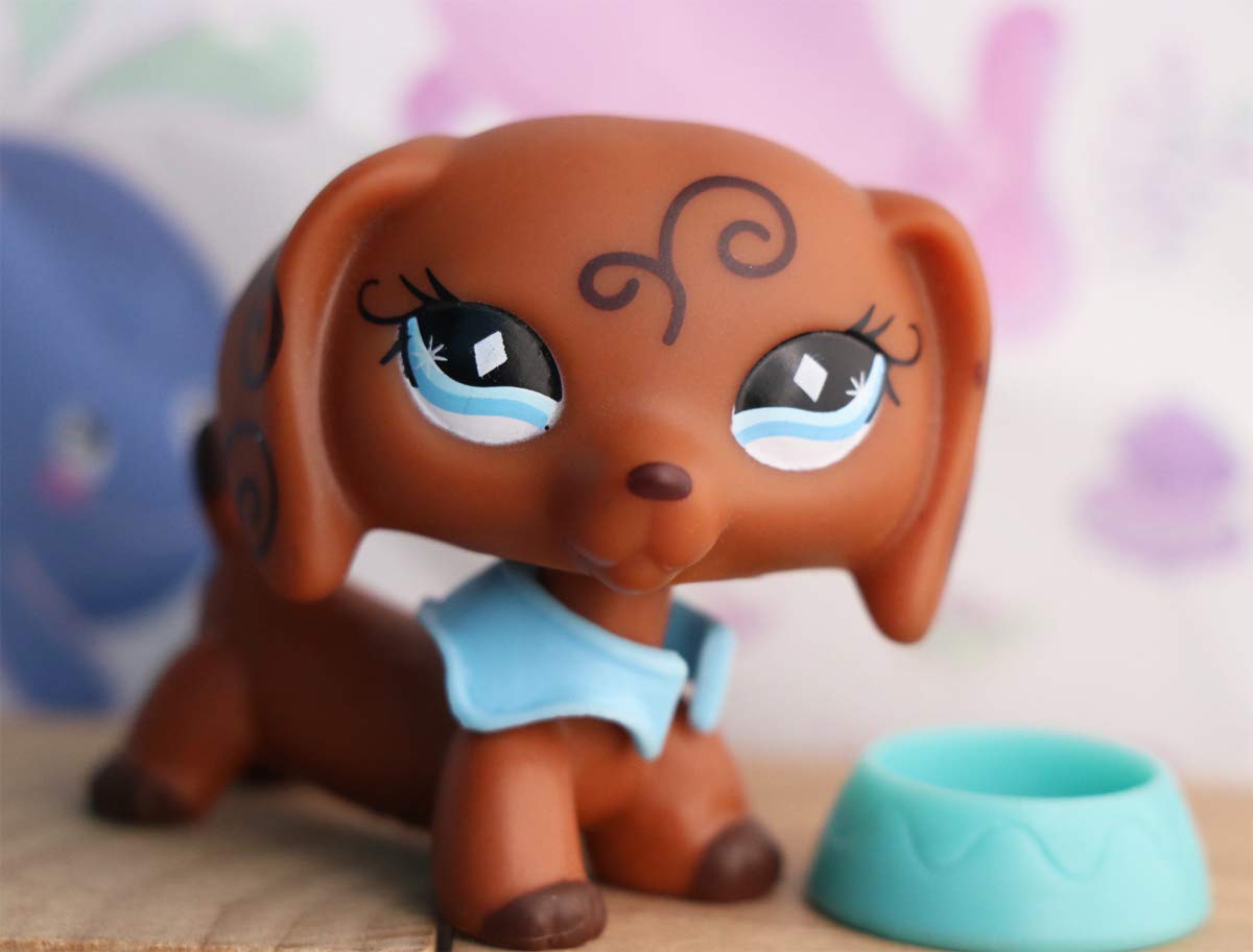 VIPPET lps Rare Figures 1pc with Accessories, lps Pets lps Shorthair Cat lps Collie lps Great Dane lps Dachshund lps Cocker Spaniel with lps Accessories Kids Gift (lps Dachshund 640)